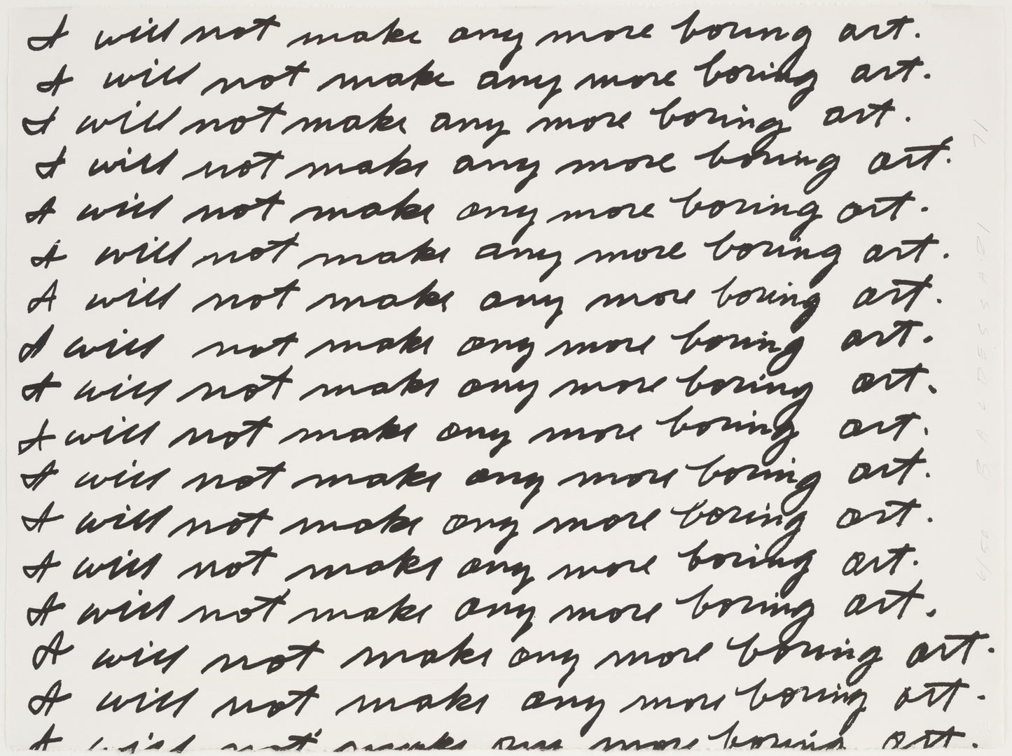 John Baldessari I will not make any more boring art mug