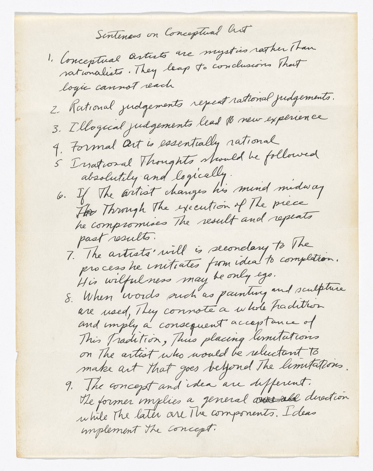 Sol Lewitt Sentences on Conceptual Art pocket tee