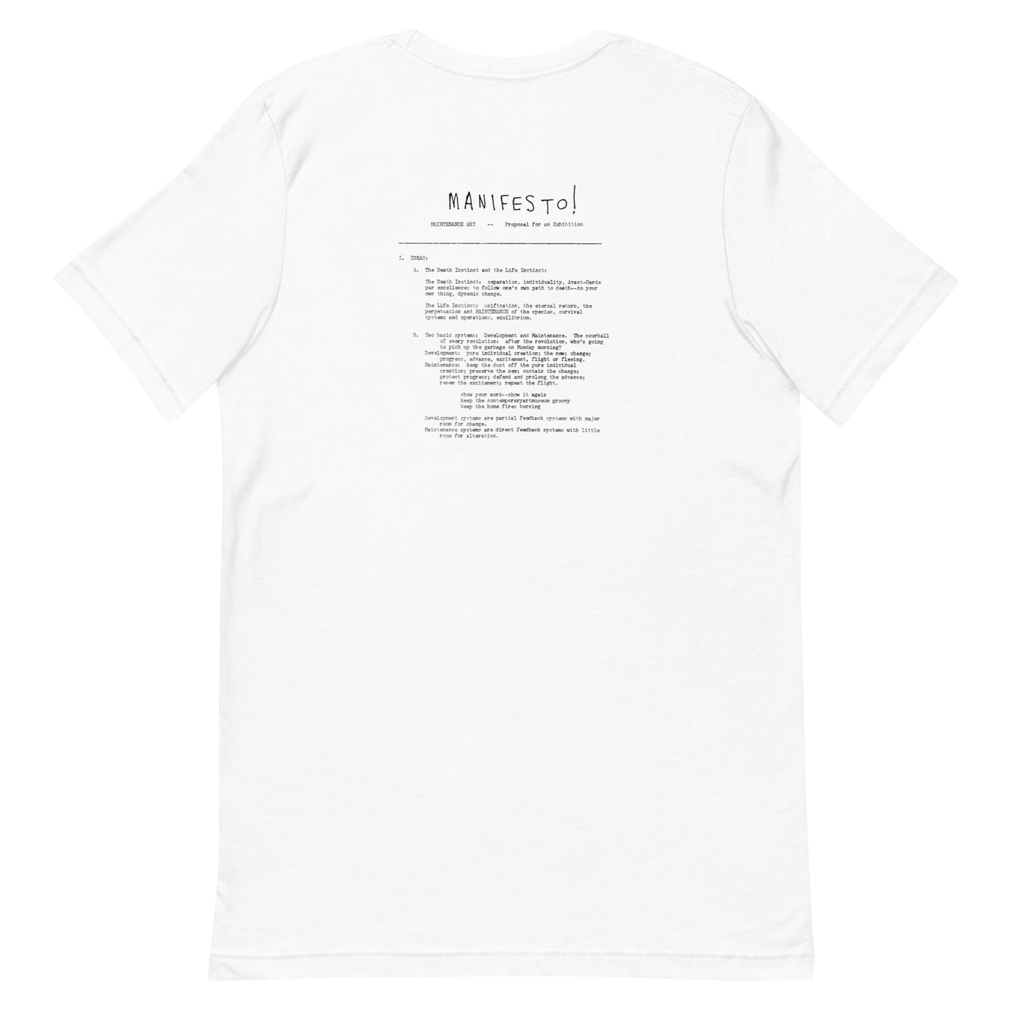 Mierle Laderman Ukeles Maintenance Art Manifesto tee