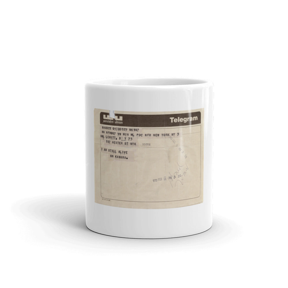 On Kawara I am still alive mug