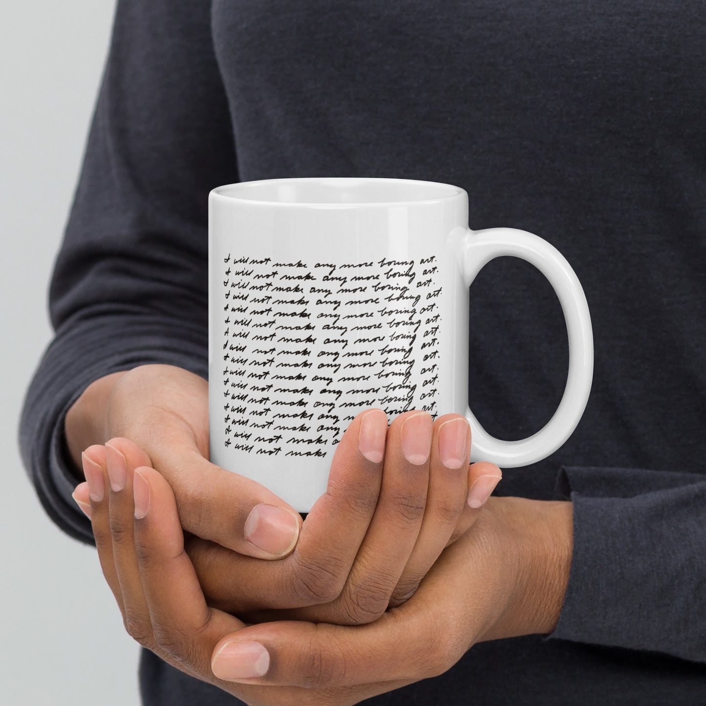 John Baldessari I will not make any more boring art mug
