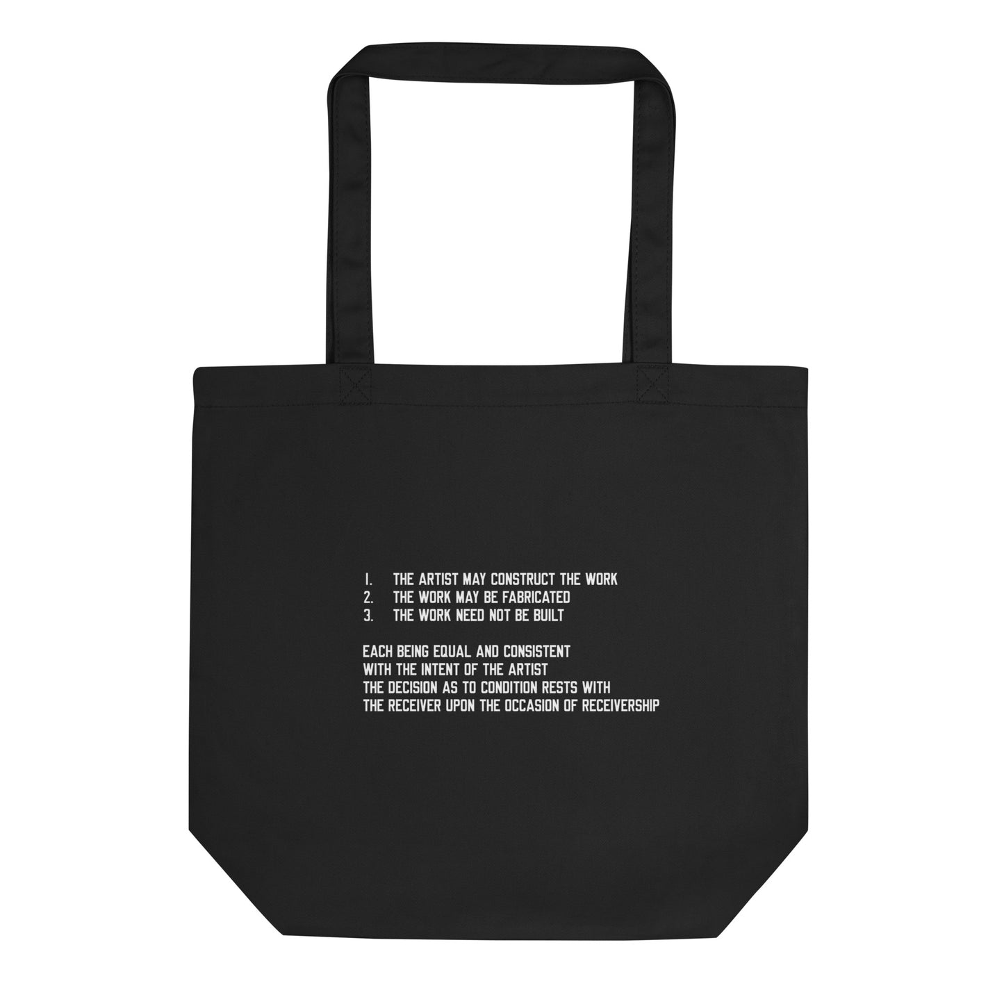 Lawrence Weiner Statement of Intent tote bag (black)
